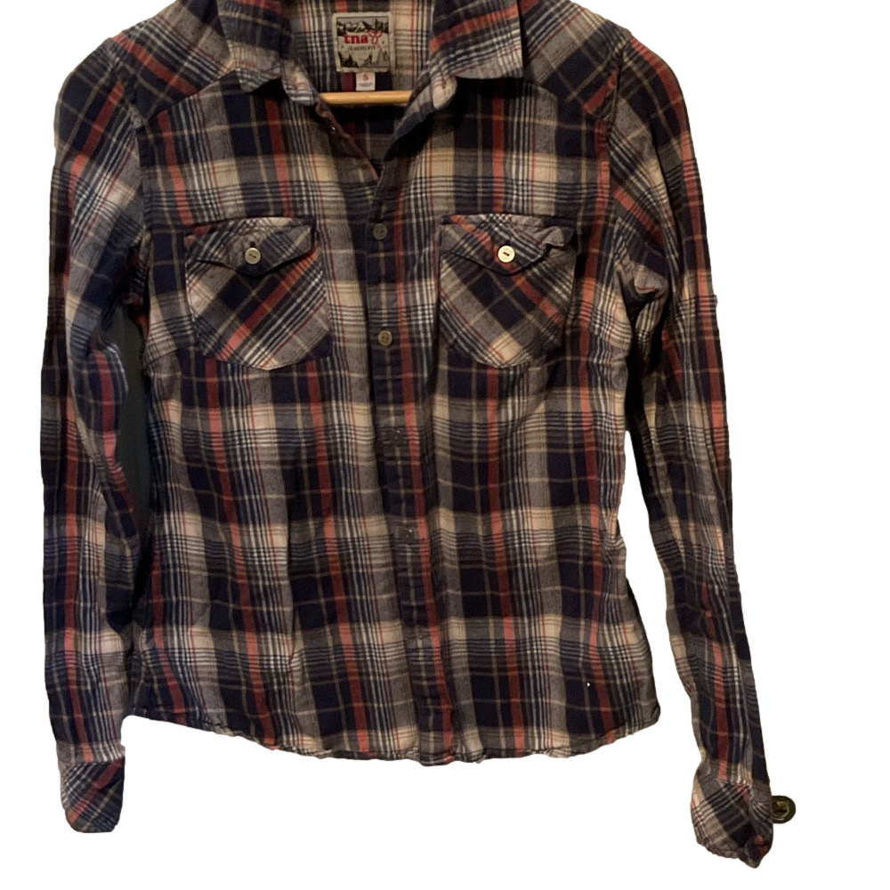 TNA Plaid Button Down Shirt, Classic Fit